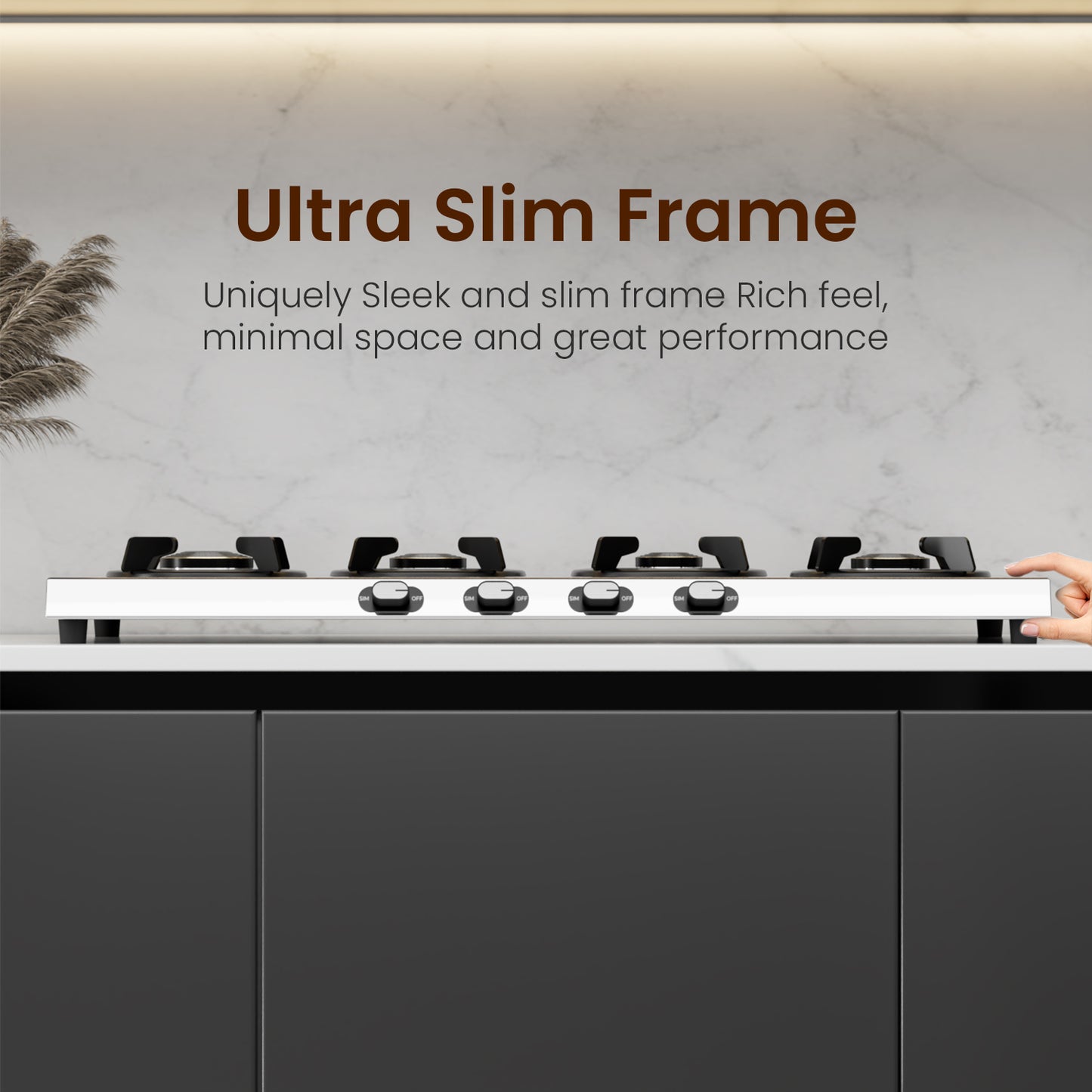 Sunshine Falcon Plus Ultra Slim Stainless Steel Cooktop, ISI Certified Manual Ignition 4 Burner Gas Stove