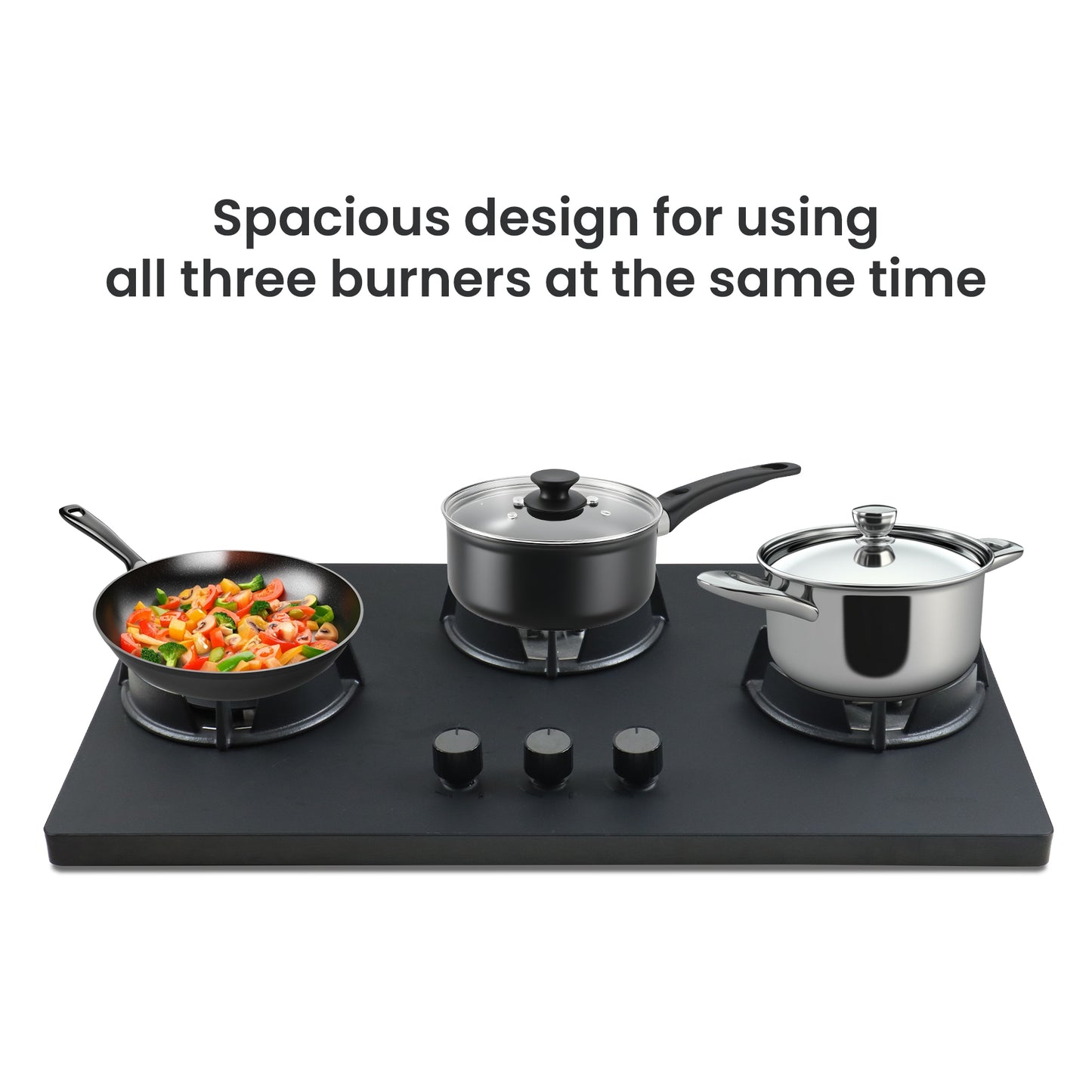 Sunshine Carnival Plus Brass Burner Matt Finish Super Slim Tablet Hob 3 Burner Auto Ignition