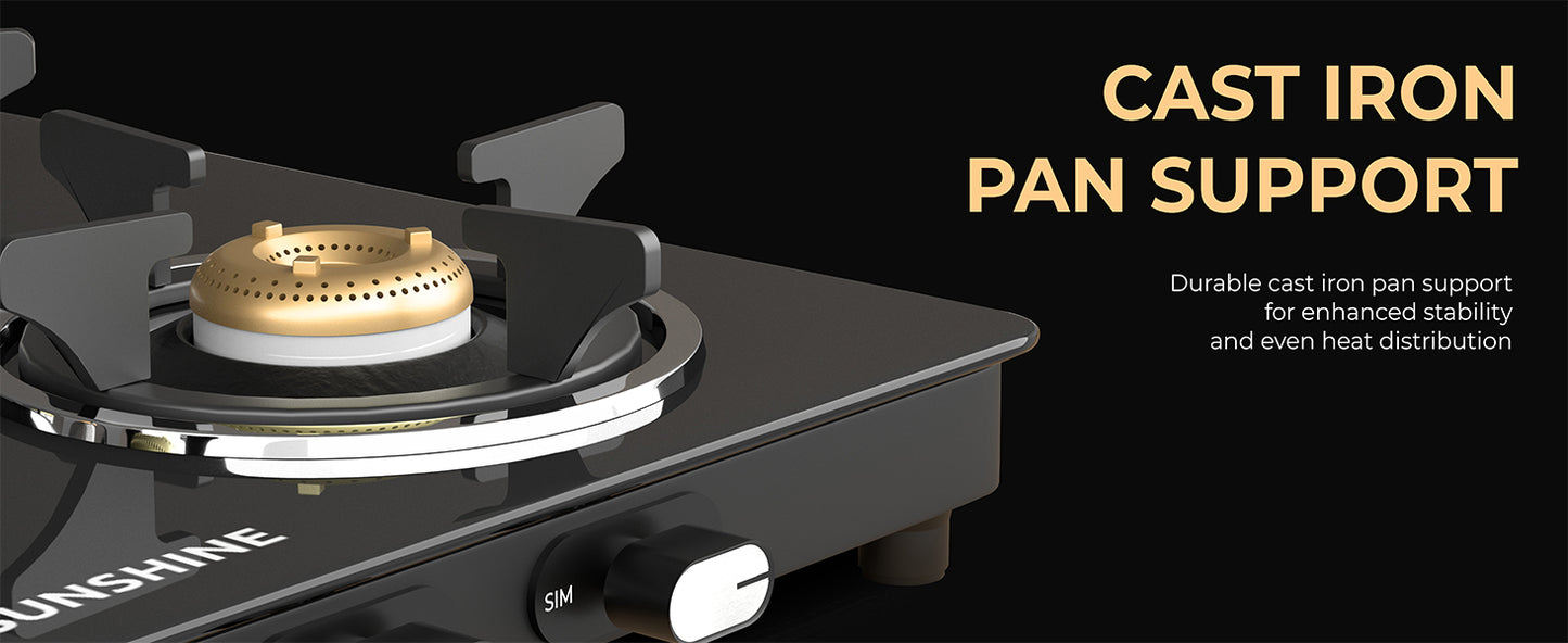 Sunshine Phoenix 2 Burner Gas Stove Cooktop Manual Ignition