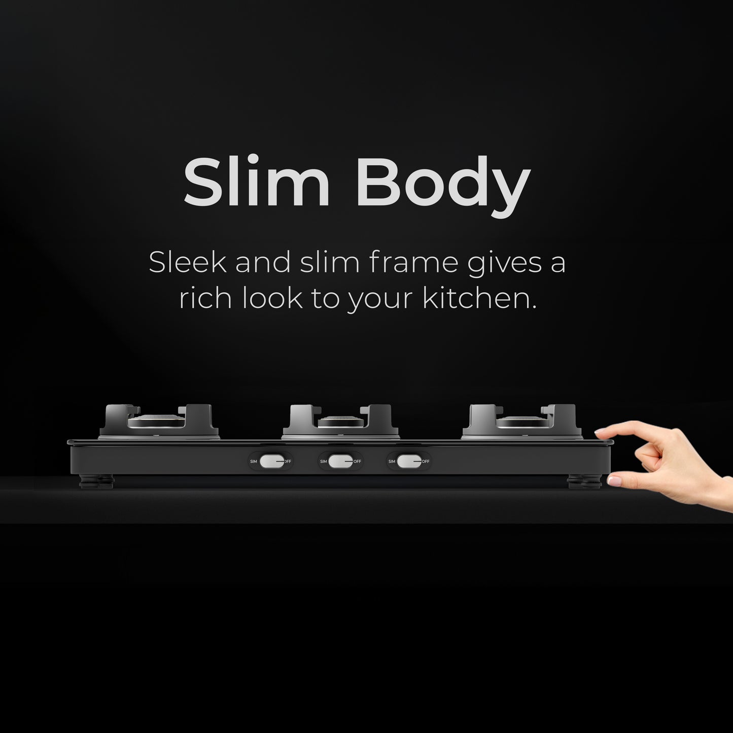 Sunshine Regal Pro 3 Burner Gas Stove Toughened Glass Cooktop Manual Ignition