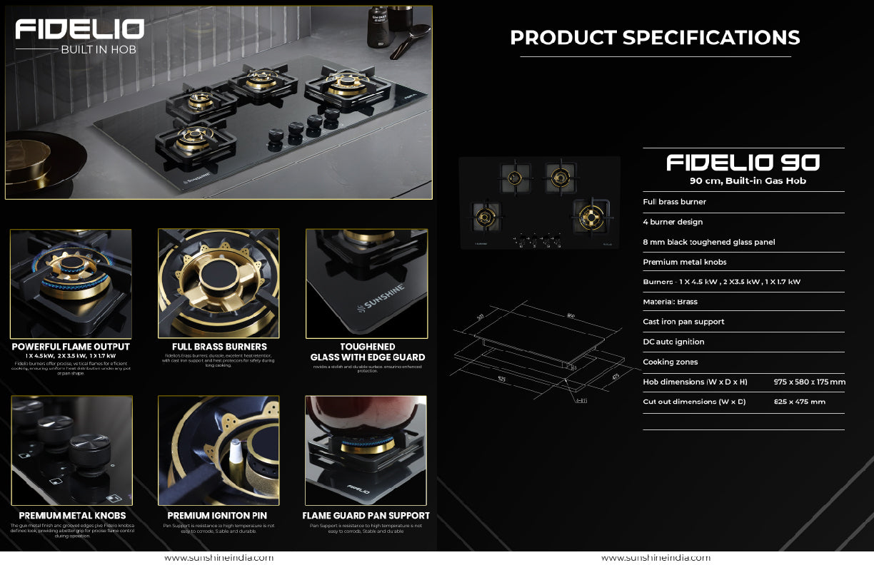 Sunshine Fidelio 4B Built-In-Hob
