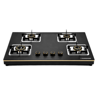 Shine Gold Hob Cooktop | 3 & 4 Burners