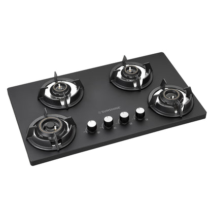 Sunshine Carnival Plus Brass Burner Matt Finish Super Slim Tablet Hob 4 Burner Auto Ignition