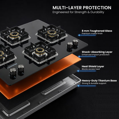 Shine Rhombus Hob Cooktop | SABAF Italian Valves