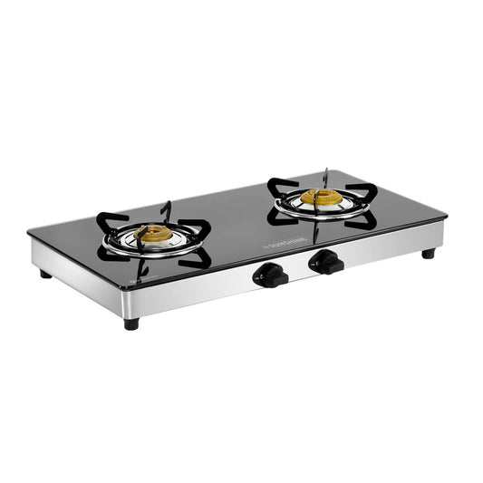 Sunshine Swift Double Burner Toughened Glass Gas Stove Manual Ignition