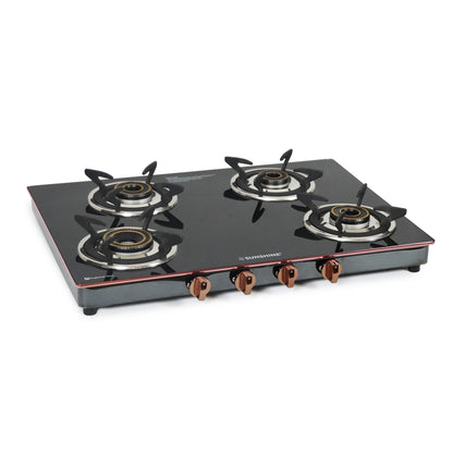 Sunshine Donna 4 Burner Gas Stove Manual Ignition (Glass Top, 2 years warranty)