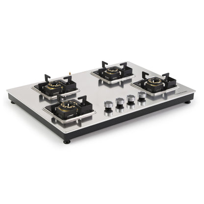 Rover Metal Hobtop – Honeycomb Steel Finish | 3 & 4 Burner |Brass Burners