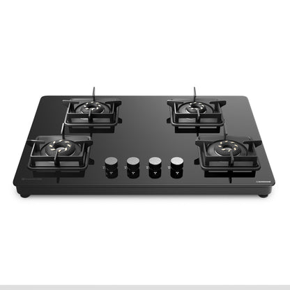 Magnite 4 Burner Glass Hob Top | SABAF Valves | Manual Ignition