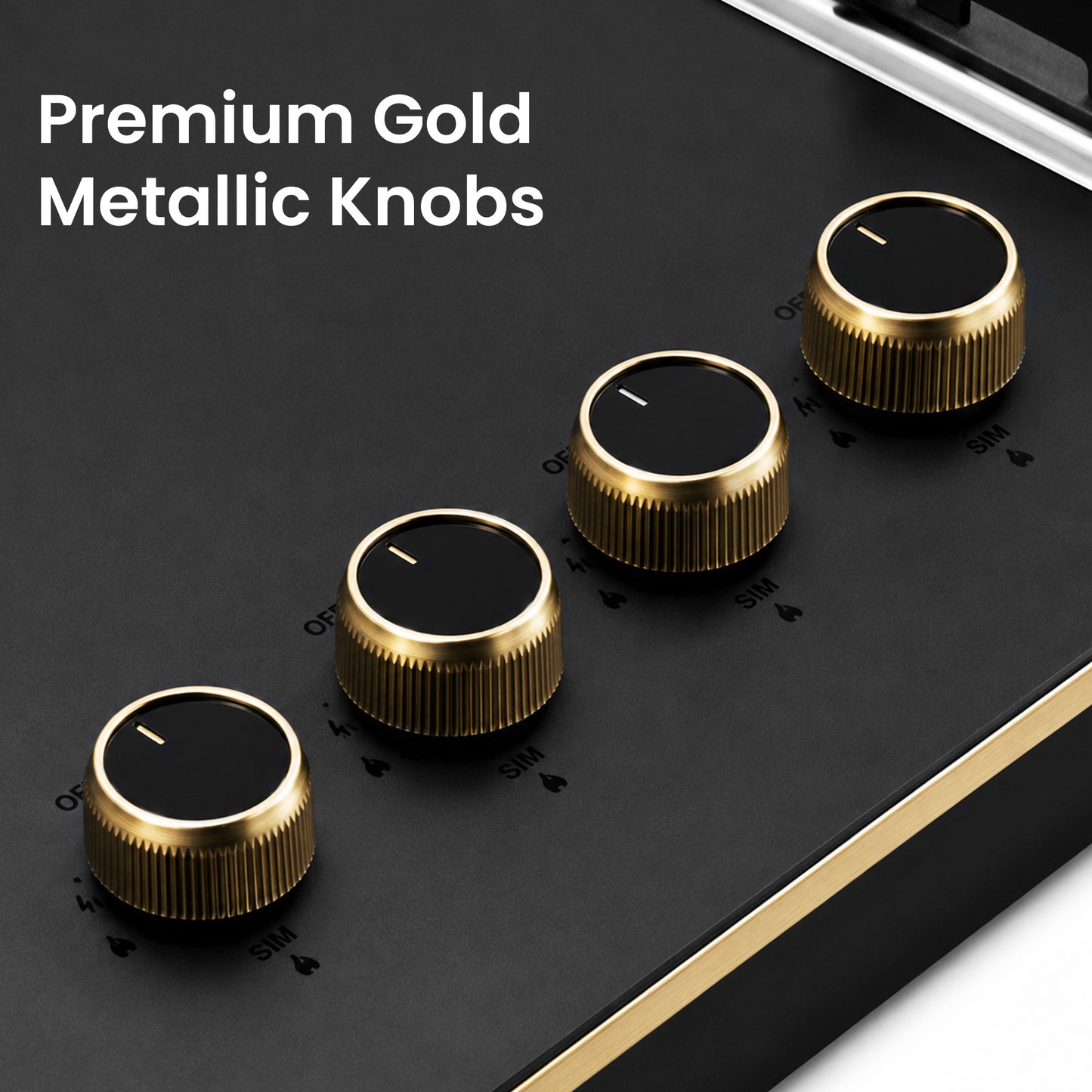 Shine Gold Hob Cooktop | 3 & 4 Burners