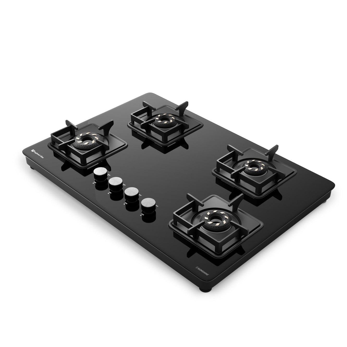 Magnite 4 Burner Glass Hob Top | SABAF Valves | Manual Ignition