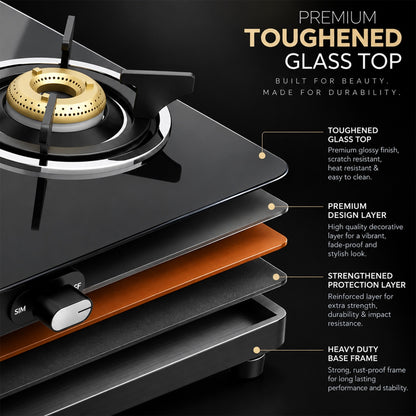 Sunshine Phoenix 4 Burner Gas Stove Cooktop Manual Ignition