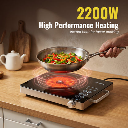 HeatWave Infrared Cooktop 2000W | 7 Cooking Modes | 60–700°C Temperature Control | Stainless Steel Body | Portable Infrared Cooker