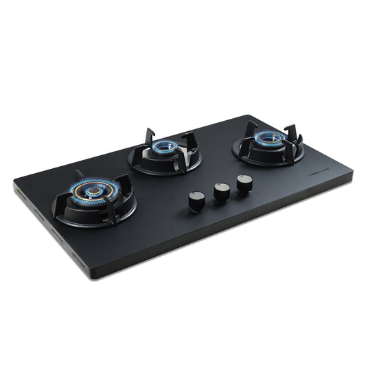 Sunshine Carnival Plus Brass Burner Matt Finish Super Slim Tablet Hob 3 Burner Auto Ignition