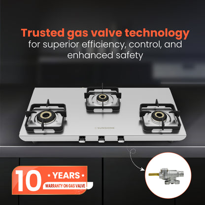 Sunshine Curvv Gas Stove 3 Burner