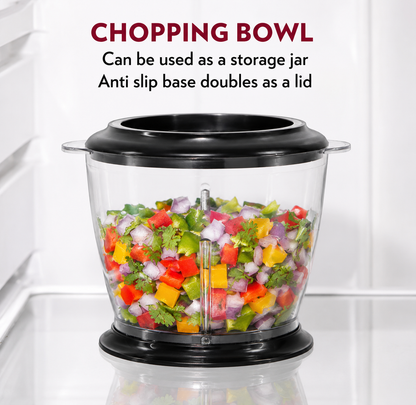 TurboChop Electric Chopper | 3-in-1 Chopping, Mincing & Whisking