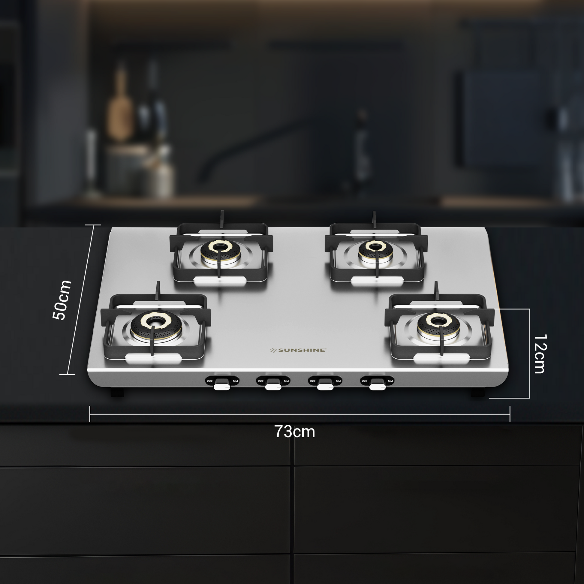 Sunshine Curvv Gas Stove 4 Burner