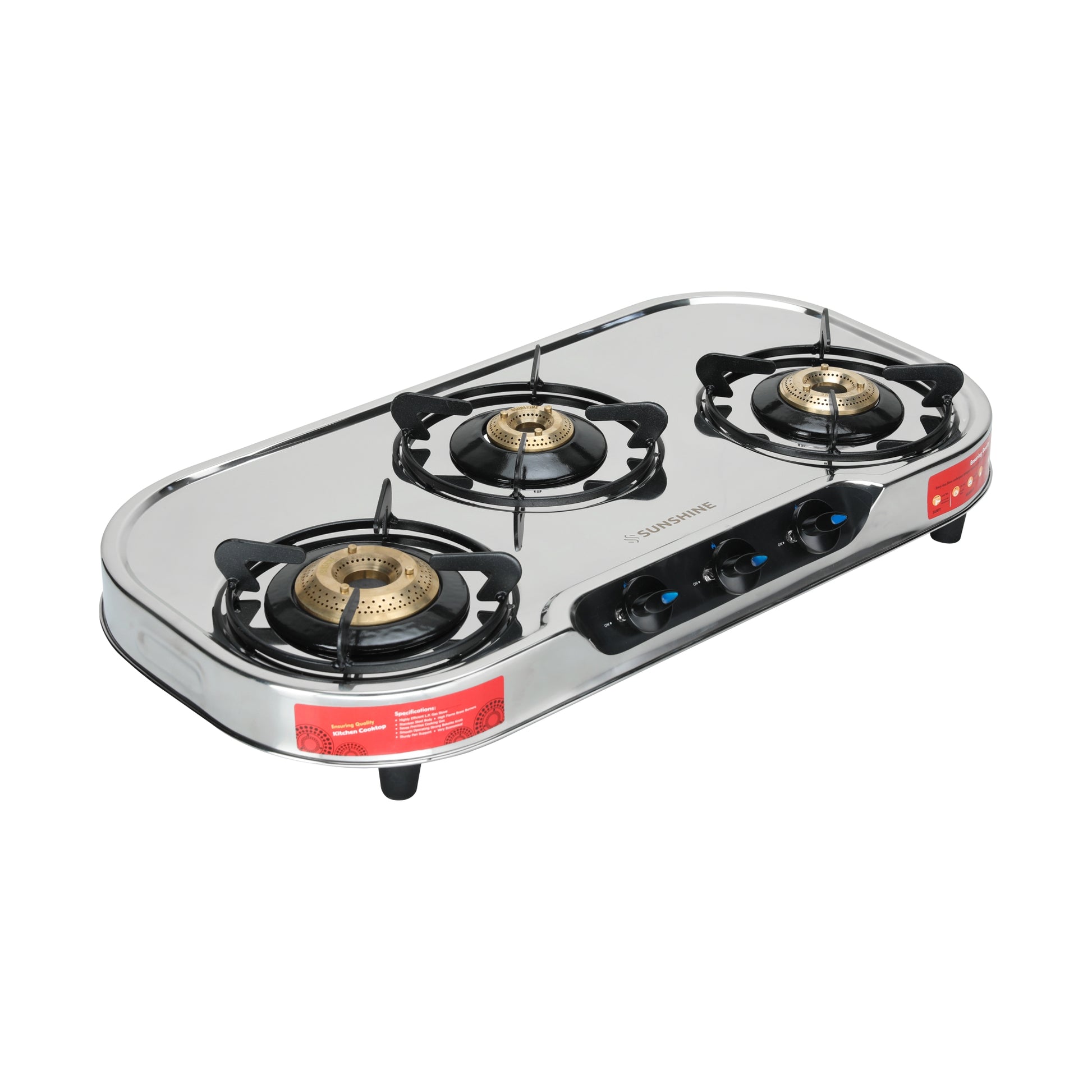 Sunshine Cresta Tri-Cook 3 Burner Gas Stove Manual Ignition