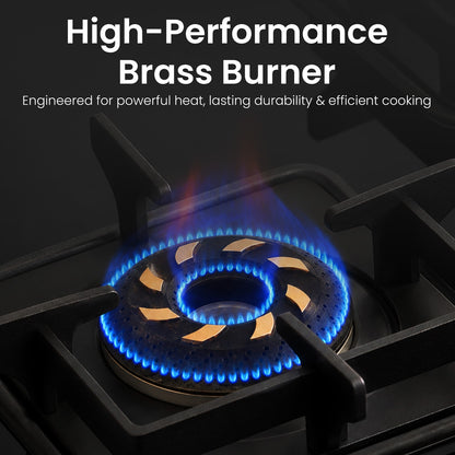 Sunshine Slimmest Magnite 3 Burner Glass Hob Top | SABAF Valves | Manual Ignition