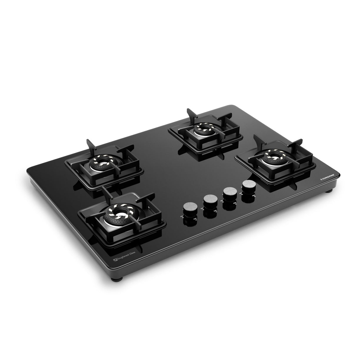 Magnite 4 Burner Glass Hob Top | SABAF Valves | Manual Ignition