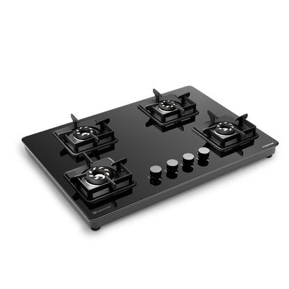 Magnite 4 Burner Glass Hob Top | SABAF Valves | Manual Ignition