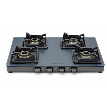 Kyoto Gas Stove | Midnight Blue Matt Finish | SABAF Italian Valves | 3 & 4 Burner