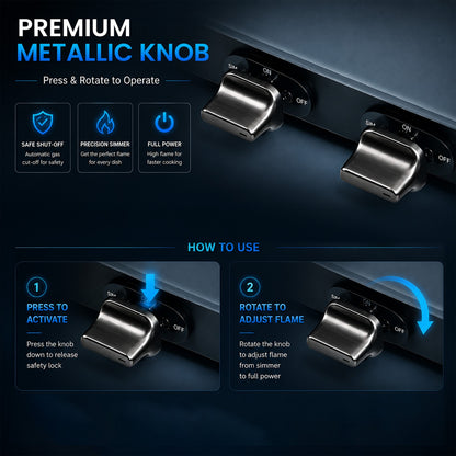 Kyoto Gas Stove | Midnight Blue Matt Finish | SABAF Italian Valves | 3 & 4 Burner
