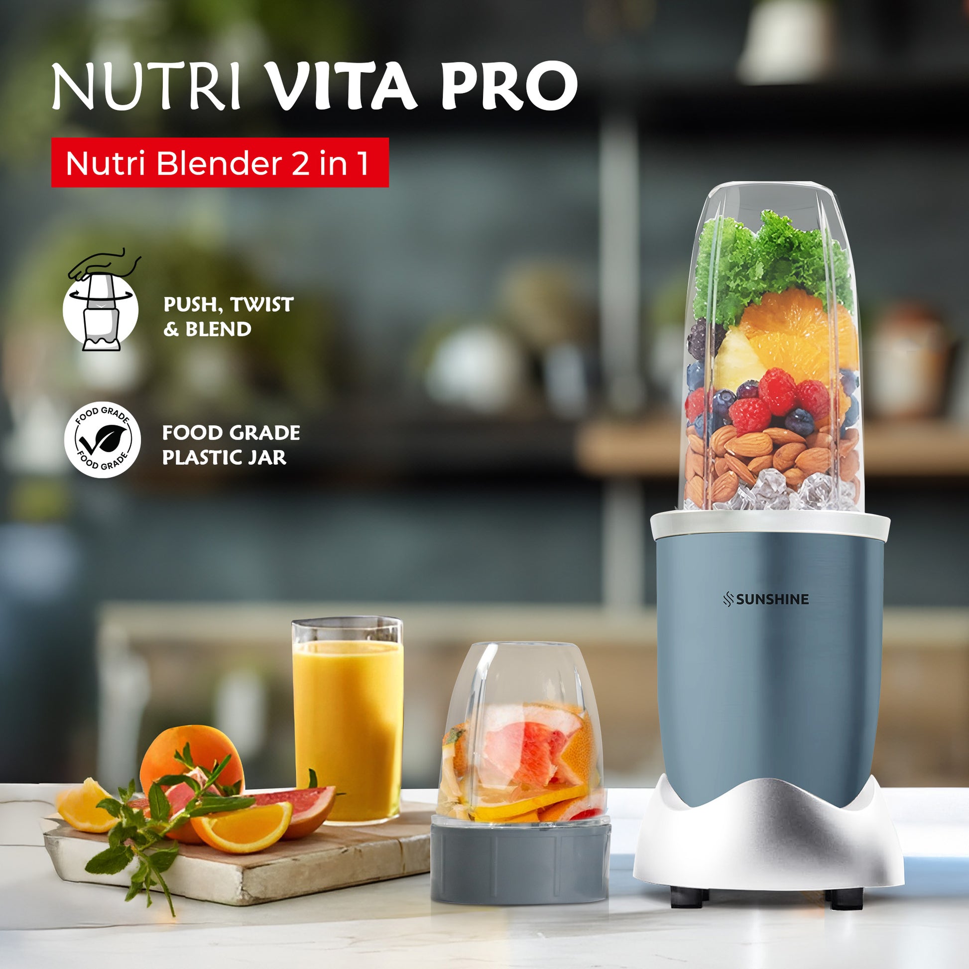 Sunshine Nutri Vita Pro 2 In 1 Nutri Blender 1000W 