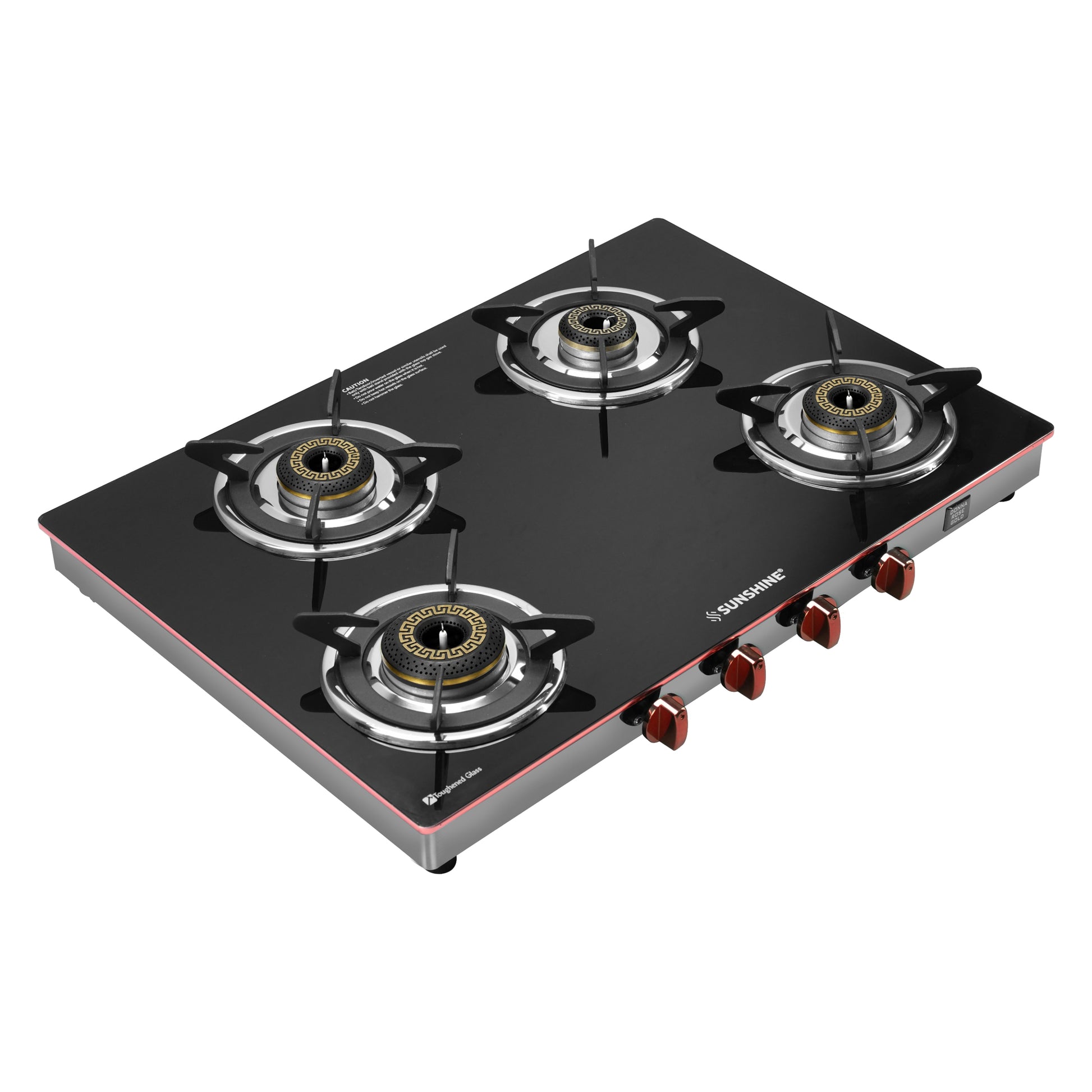 Sunshine Donna 4 Burner Gas Stove Manual Ignition (Glass Top, 2 years warranty)