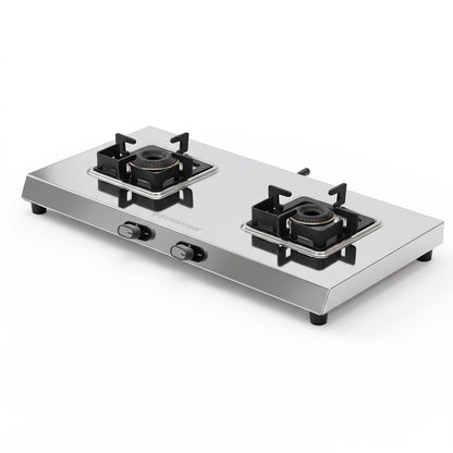 Thunder 2 Burner Stainless Steel Gas Stove | 5 Year Body & Burner Warranty