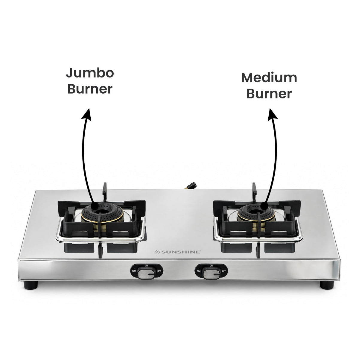 Thunder 2 Burner Stainless Steel Gas Stove | 5 Year Body & Burner Warranty
