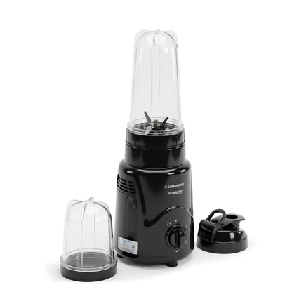 VitaBlend Nutri Blender 500W – Portable Blender & Grinder | 3-Speed Control | Blender Jar + Chutney Jar (Black)