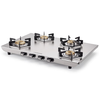 Enzo Stainless Steel Cooktop | Manual Ignition | 4 Burner