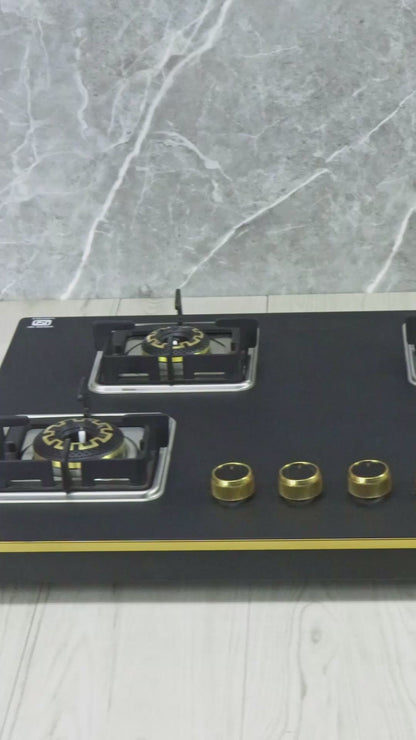 Shine Gold Hob Cooktop | 3 & 4 Burners
