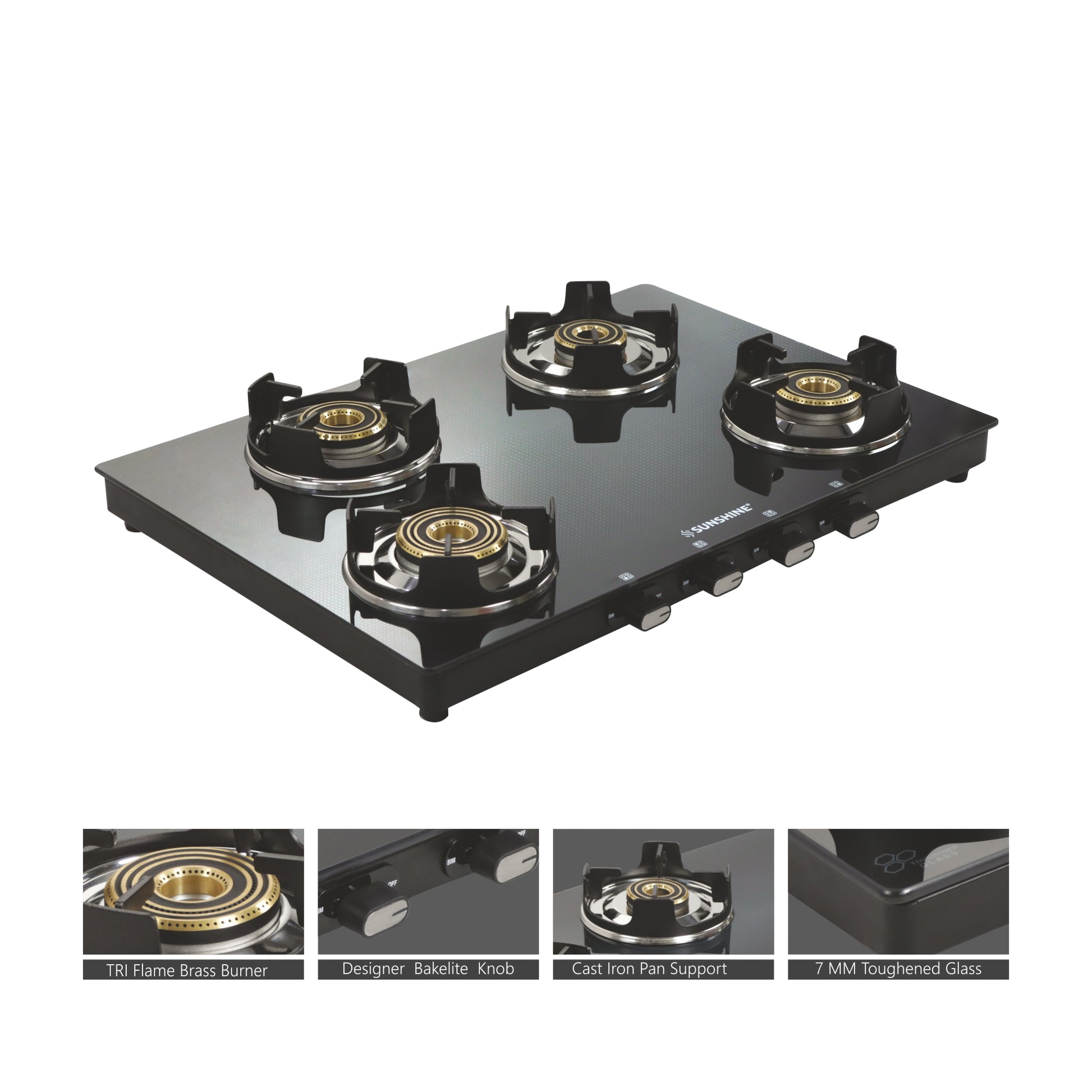 Sunshine Sapphire Four Burner Gas Stove Manual Ignition