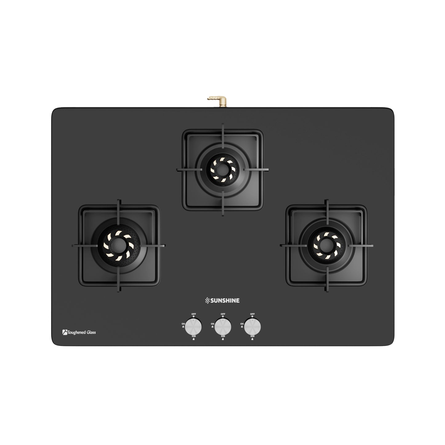 Sunshine Slimmest Magnite 3 Burner Glass Hob Top Cooktop Manual Ignition