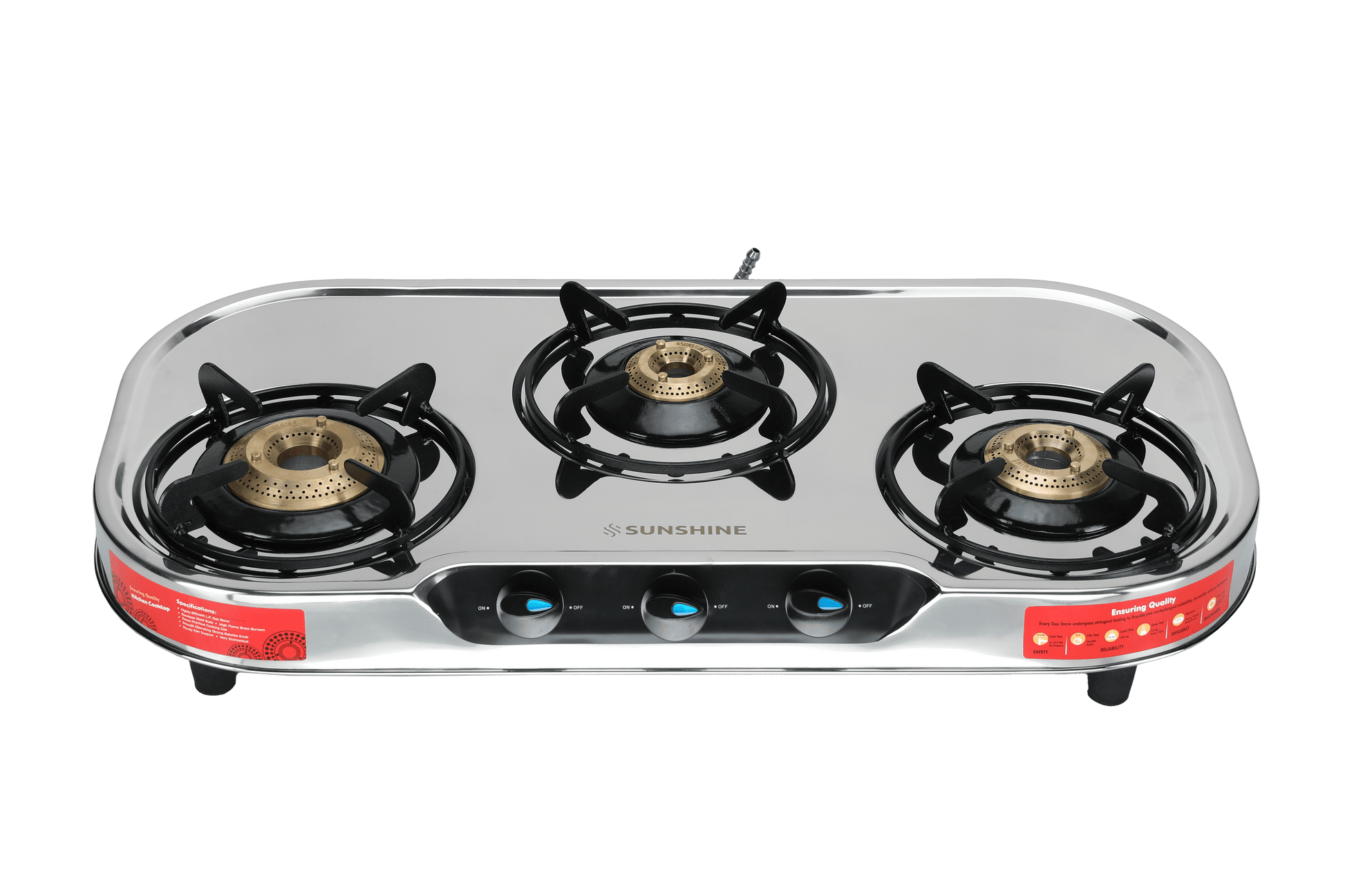 Sunshine Cresta Tri-Cook 3 Burner Gas Stove Manual Ignition