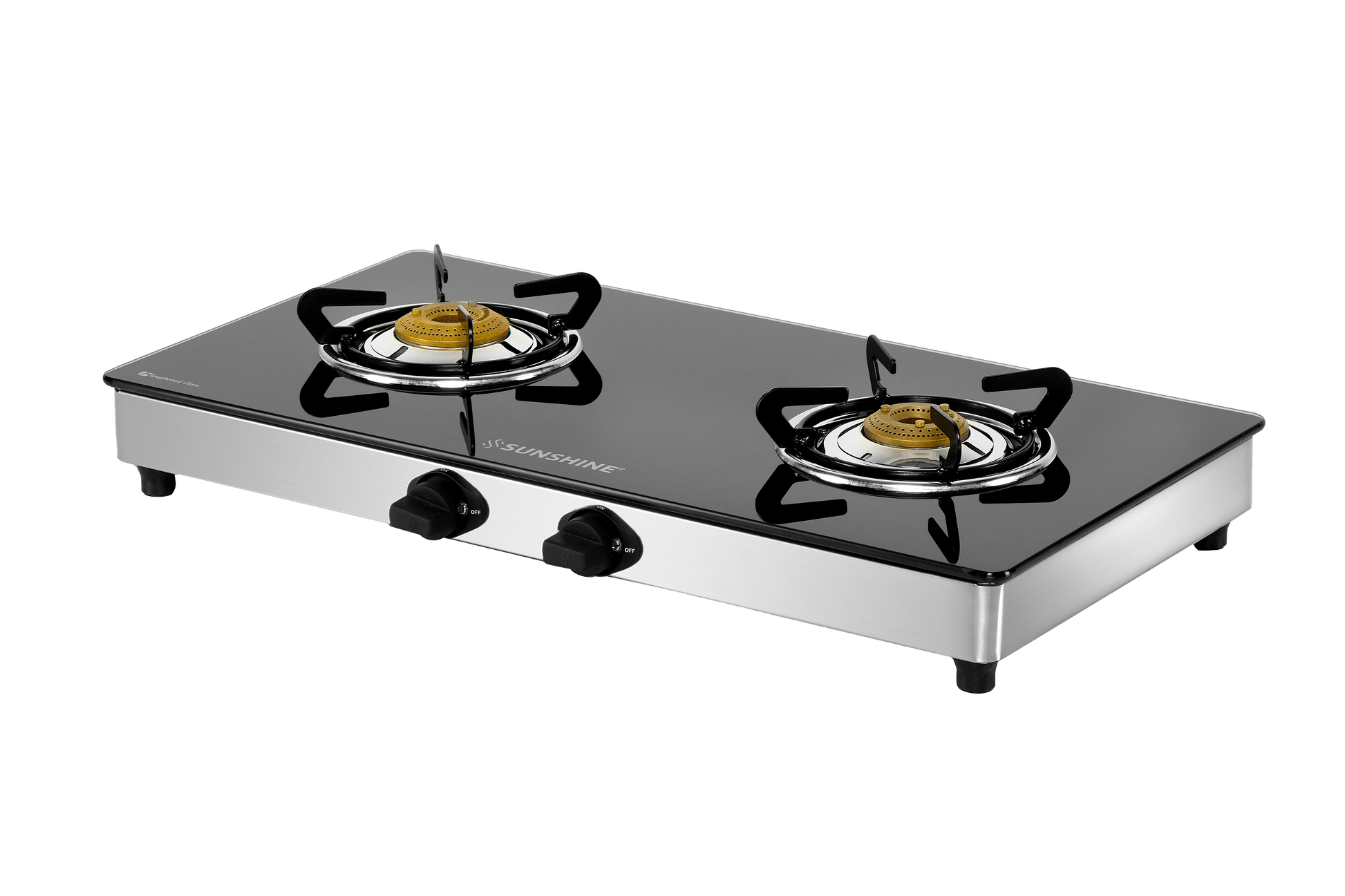 Sunshine Swift Double Burner Toughened Glass Gas Stove Manual Ignition